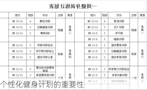 个性化健身计划的重要性