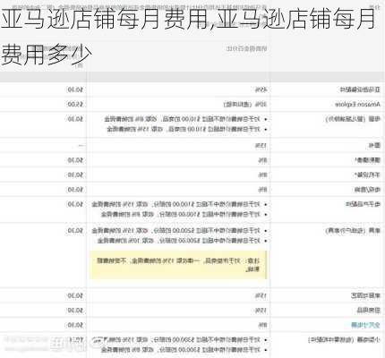 亚马逊店铺每月费用,亚马逊店铺每月费用多少