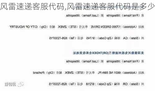 风雷速递客服代码,风雷速递客服代码是多少