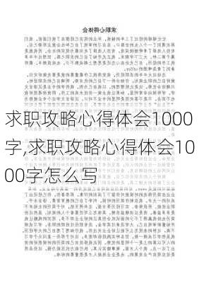 求职攻略心得体会1000字,求职攻略心得体会1000字怎么写