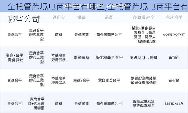 全托管跨境电商平台有哪些,全托管跨境电商平台有哪些公司