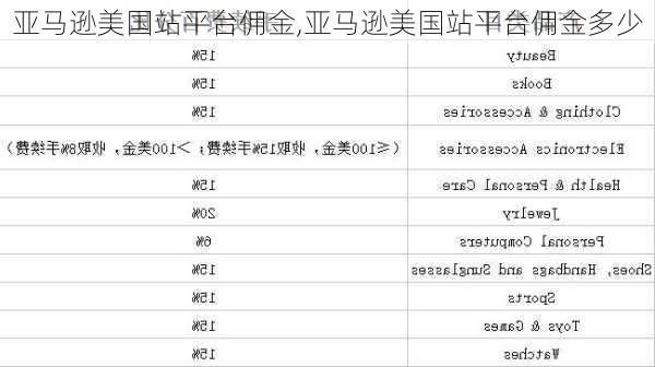 亚马逊美国站平台佣金,亚马逊美国站平台佣金多少