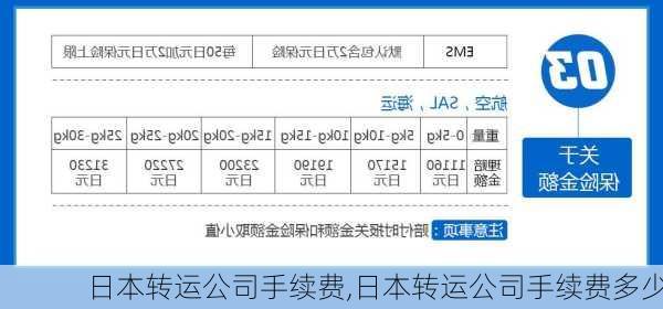 日本转运公司手续费,日本转运公司手续费多少