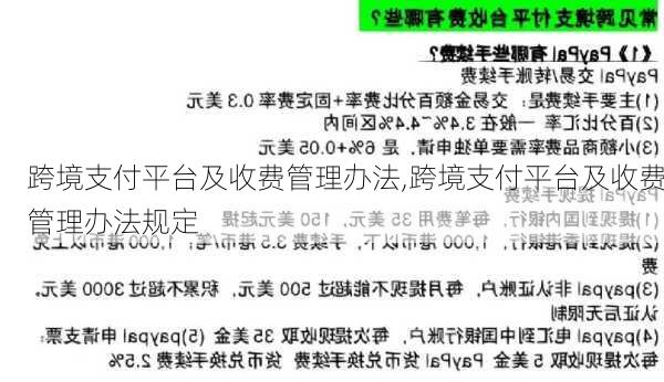 跨境支付平台及收费管理办法,跨境支付平台及收费管理办法规定