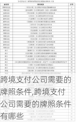 跨境支付公司需要的牌照条件,跨境支付公司需要的牌照条件有哪些