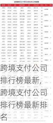 跨境支付公司排行榜最新,跨境支付公司排行榜最新排名