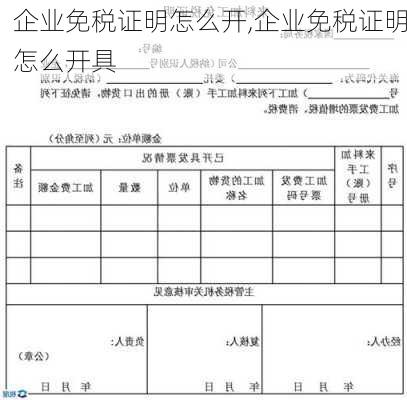 企业免税证明怎么开,企业免税证明怎么开具