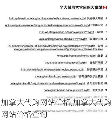 加拿大代购网站价格,加拿大代购网站价格查询