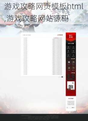 游戏攻略网页模板html,游戏攻略网站源码