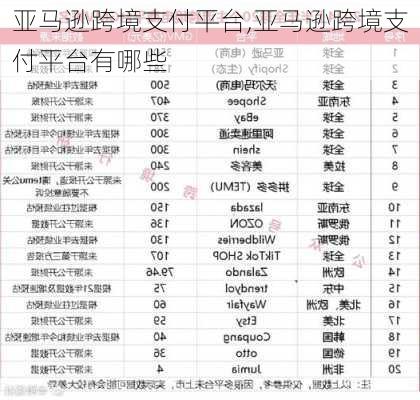 亚马逊跨境支付平台,亚马逊跨境支付平台有哪些