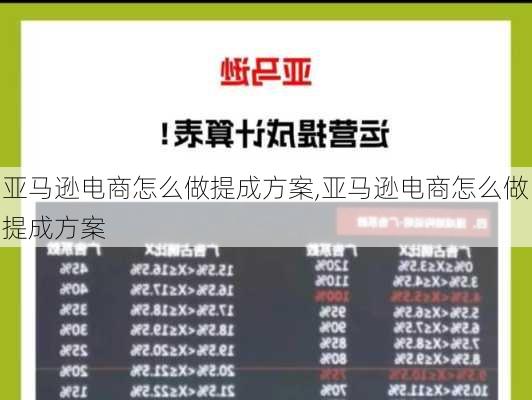 亚马逊电商怎么做提成方案,亚马逊电商怎么做提成方案